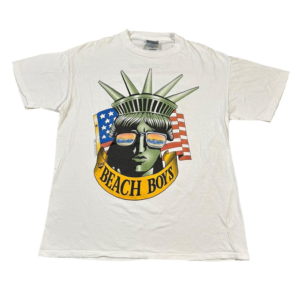 Vintage The Beach Boys Statue of Liberty 1991 Tour Krunchers T Shirt 90s‎ XL